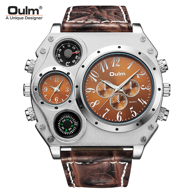 OULM Top Brands Men Quartz Watch  1349 Luxury Mens Unique Design Multifunction   Movement Watches