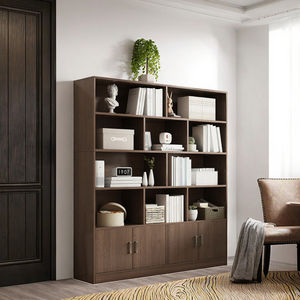 Libreria Moderna in Legno Massello a 5 Ripiani da Pavimento a Soffitto per Soggiorno e Camera da Letto, Scaffale Multifunzione per Ufficio - Product Image 3