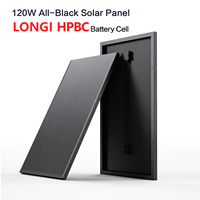 Module PV HPBC monocristallin tout noir 18V 120W à haute efficacité, tension personnalisable, pour éclairage public solaire à demi-cellules