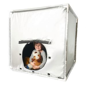 Tente sensorielle carrée occultante pour enfants, pour filles et garçons, tente sensorielle sombre pour enfants autistes, tente sensorielle argentée pour intérieur et extérieur - Product Image 1