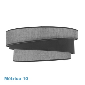 Schermo sospeso 50x40x22 cm, colore grigio, con diffusore incluso; ideale per illuminazione decorativa e funzionale negli spazi - Product Image 1