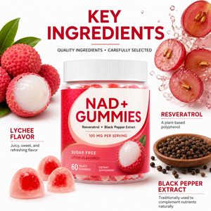 Suplemento Premium de Nicotinamida Liposomal para Adultos Activos, 1000mg 1500mg, Resveratrol Antioxidante, Sin Lácteos, Gomitas de 60 Unidades - Product Image 5