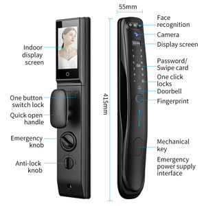 S931MaxビデオインターホンTuyaアプリリモコンスマートロックフェイス指紋認識カードコードキーマルチロック方法 - Product Image 6