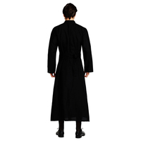 Costume de Prêtre pour Homme Adulte Halloween, Robe Noire en Polyester, Tenue de Fête Western, Cosplay, Uniforme de Chorale d'Église, Robe de Scène TV/Film Lyga