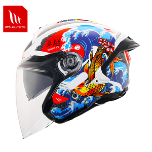 Cascos MT para Motocicleta, Casco Abierto con Diseño Gráfico, Carcasa de ABS, Visera Transparente, Homologación ECE, Liberación Rápida - Product Image 4
