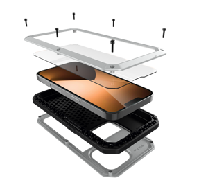 Étui en métal Tenchen robuste avec écran de protection complète du corps étanche antichoc étui de qualité robuste pour iPhone14 15 - Product Image 1