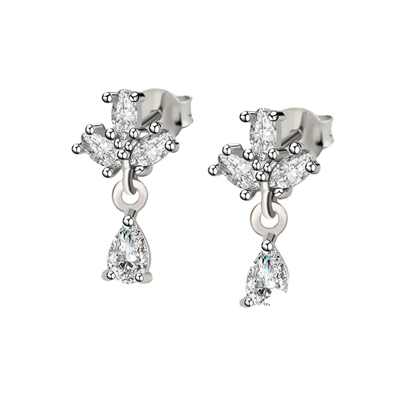 Custom high quality 925 sterling silver jewelry charm diamond eye earrings