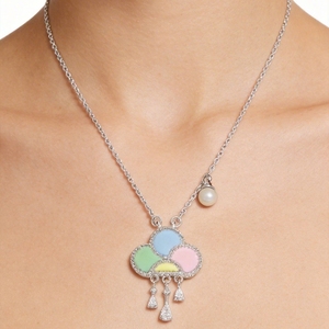 [ Hong Kong International Jewellery Show ] Whimsical Air Balloon-Inspired Pastel Cloud Layered <b>Statement</b> <b>Necklace</b> with Enamel - Product Image 3