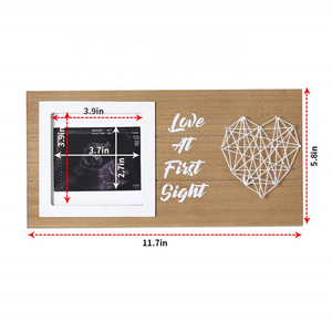 Cadre photo commémoratif en bois MDF écologique à la mode fait à la main en gros personnalisé sonogramme pour bébé avec logo personnalisé - Product Image 2