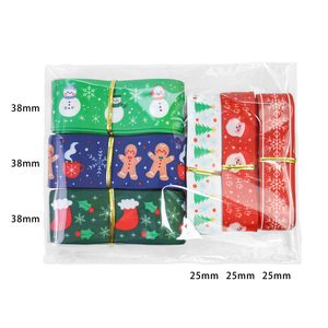 6pcs/pack New Arrival Heat Transfer Christmas Grosgrain <strong>Ribbon</strong> for Christmas Decoracion - Product Image 2