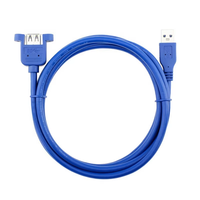 Kabel Ekstensi USB 3.0 Berkualitas Tinggi Xput, Kabel Panel Mount Female to Female & Male to Female dengan Sekrup untuk Pemasangan yang Stabil
