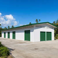 Atelier en acier tropical de 65 m avec structure portique, pignon profond, porte enroulable et aérateur à persiennes pour bâtiment industriel