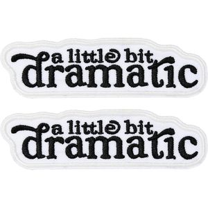 Parches un poco dramáticos, 2 piezas, apliques bordados termoadhesivos para sombreros, parche rectangular negro y blanco - Product Image 1