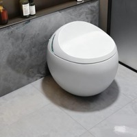 Toilette intelligente à détection automatique, nouvelle conception, électrique, monobloc, sans réservoir, forme œuf, télécommande avancée