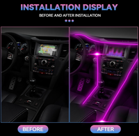Tira de LED RGB con Control por Aplicación, Personalización de Fábrica, 12V, Lámpara Decorativa de Fibra Óptica, Iluminación Ambiental para Auto, Iluminación Interior