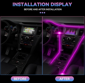 Bande LED RGB à commande par application 12V, lampe décorative à <span class=keywords><strong>fibre</strong></span> optique ambiante, néon de voiture, fil EL, éclairage d'ambiance intérieur, éclairage intérieur automobile - Product Image 6