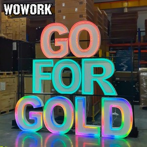 WOWORK 2026 - <span class=keywords><strong>Letras</strong></span> y Números Gigantes Plegables con Marco RGB de Neón para Decoración de Fiestas y Eventos - Product Image 5