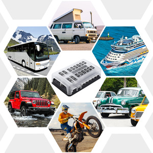 Boîte à fusibles automobile 12 voies avec bornes positives et négatives, support à vis pour voitures, camions, bateaux, yachts - Product Image 5