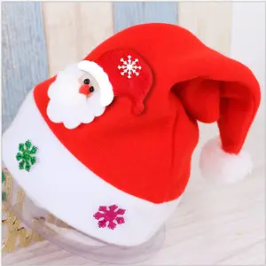 9月活动限时促销圣诞成人儿童帽子无纺布圣诞老人帽红色派对帽子