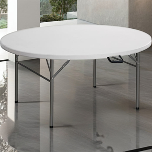 Mesa Plegable Redonda Blanca para Interiores y Exteriores, Mesa de Fiesta Plegable para Camping, Popular, Fácil de Transportar, de Plástico - Product Image 2