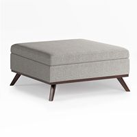 Pouf de rangement moderne et rustique Dinah en tissu, idéal pour chambre, entrée, couloir et salon – Meilleure vente à prix abordable