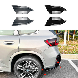 Bmw X1 Ix1 U11 Rear Corner Protectors Piano Black Carbon Fiber Texture Abs Adhesive Install For Retrofit Upgrade - Product Image 1