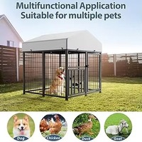 Cage pour chien de grande taille en métal, pliable, double porte, 48 pouces, design moderne et simple, écologique, avec conception empilable et boîte