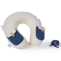 Oreiller de voyage OEM en mousse à mémoire de forme à col en U, motif dessin animé, avec sangle d'épaule détachable, portable et support cervical pour la nuque