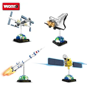 WOMA TOYS Wholesale Customize Kids MOC Educational Adult Aeronautics Astronautics Space Plane Building Blocks Brick Set