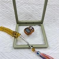 Tasbih numérique musulman, compteur de prières multicolore, perles de prière étanches avec boîte