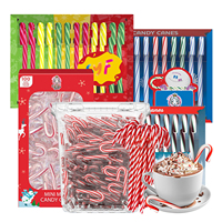 Usine directe étiquette personnalisée décoration de Noël menthe poivrée saveur de fruit cannes de bonbon sucette Texture dure certifiée Halal