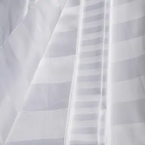 Wholesale cheap polycotton 50/50 satin stripe hotel bedsheet fabrics in roll packing