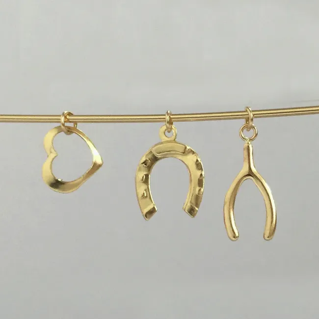 Excellent Quality Jewellery Pendant 14K Gold Filled Lucky Horse Shoe Charms for Jewelry Making