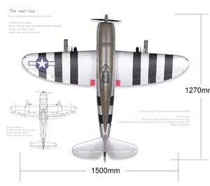 1500Mm <span class=keywords><strong>P</strong></span>-<span class=keywords><strong>47</strong></span> Sét Bonnie Pnp W/O Phản Xạ <span class=keywords><strong>RC</strong></span> Máy Bay Phản Lực Điện <span class=keywords><strong>RC</strong></span> Máy Bay Chiến Đấu Máy Bay - Product Image 4