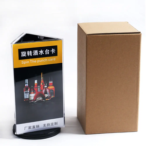 Xoay Máy tính để bàn rõ ràng Acrylic tam giác bảng đứng đơn chủ 3 bên bảng Đăng chủ hiển thị đứng cho quảng cáo khuyến mãi - Product Image 5