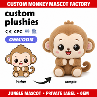 Peluche personnalisée Singe à crinière dorée, figurine d'animal de la jungle en peluche, conception OEM ODM