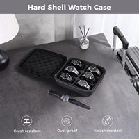Étui de voyage rigide personnalisé avec fermeture éclair, antichoc, pour montre, pour homme, boîte de rangement protectrice pour montre, sac de transport