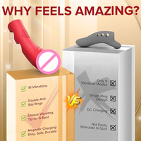 Multifunktions-Fingervibrator Wiederaufladbar IPX7 Wasserdicht Silikon-Dildo G-Punkt Klitoris-Stimulator 10 Geschwindigkeiten Sexspielzeug für Männer