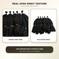 Extensions Synthétiques Afro Kinky en Gros pour Tresses, 11 Pouces, 90g, 20 Brins, Faibles Températures, Fabriquées à la Main et à la Machine, Monobrin