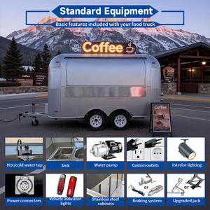 Remolque de Comida Comercial Retro Totalmente Equipado, Camión de Comida Móvil, Tractocamión, Remolque de Comida Personalizado con Barbacoa de Carbón <span class=keywords><strong>para</strong></span> la Venta - Product Image 4