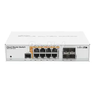 MikroTik CRS112-8P-4S-NIM otomatikleştirme/802 3af/at PoE + ve pasif PoE ve 8 Gigabit RJ45 Port PoE masaüstü kablosuz anahtarı