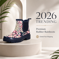 Bottes de pluie Chelsea pour femmes en caoutchouc recyclé écologique, imprimées sur mesure, vente en gros d'usine, pour jardin et usage par temps humide