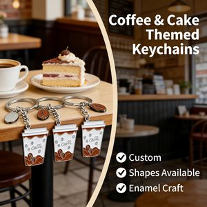 Llavero de Café Personalizado de Fábrica en Aleación de Zinc con Esmalte Suave y Duro, Llavero con Logotipo Personalizado para Uso Diario y Regalos - Product Image 2