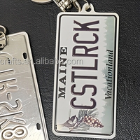 Porte-clés en gros tendance vintage 3*6cm en aluminium pour plaque d'immatriculation de voiture, cadeau promotionnel