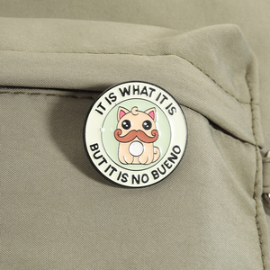 Pins de esmalte divertidos de gato con bigote y gato con barba, insignia de solapa, venta al por mayor - Product Image 3