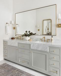 Mobile da <span class=keywords><strong>Bagno</strong></span> Classico in Legno Nero con Doppio <span class=keywords><strong>Lavabo</strong></span> e Specchi, da Terra con <span class=keywords><strong>Piano</strong></span> in Quarzo - Product Image 3