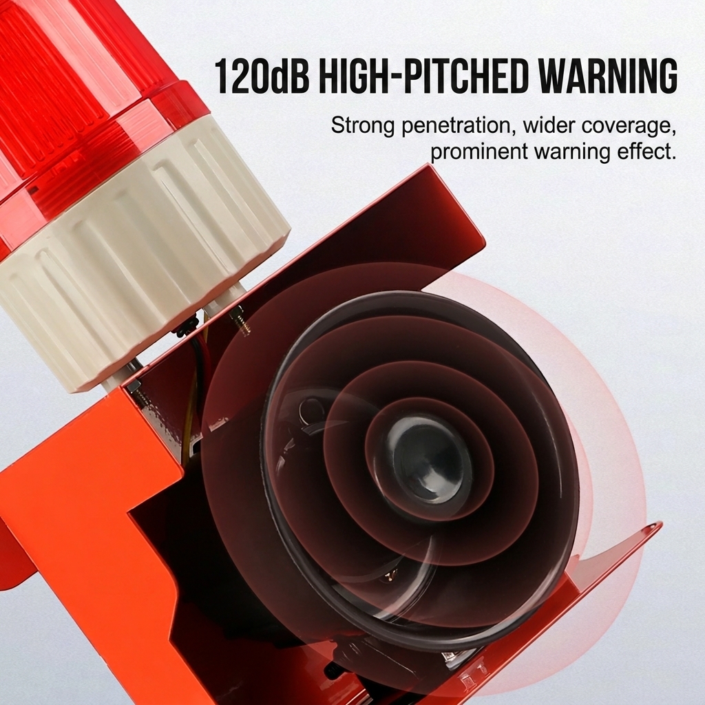 JZXF-H01 12VDC Home Office Security Alarm System with Horn Warning Rotating Light and Sound Security Solution IP54 Outdoor Use · image 2