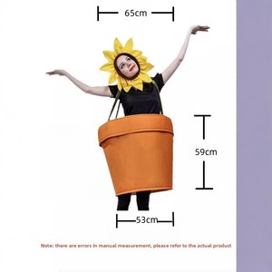 Disfraz de Girasol con Tocado para Mujer, Disfraz de Maceta de Flores para Halloween para Adultos - Product Image 2