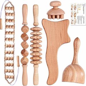 Factory ODM Lymphatic Drainage Wooden <b>Massage</b> Paddle Product Guasha Roller Anti Cellulite <b>Set</b> Natural Wood Body Therapy Tools - Product Image 2