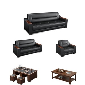 Conjunto de Sofás de Oficina con Diseño Simple y Moderno, Apto para Recepción de Negocios, Incluye un Sofá de Tres Plazas y una Mesa de Centro - Product Image 5